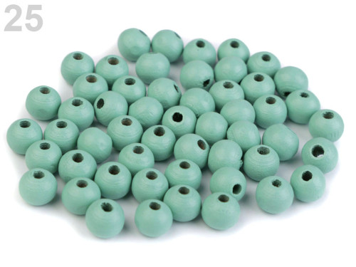 Dřevěné korálky mint průměr 8 mm (60 ks) — foto 1