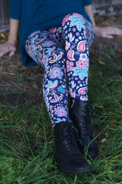 Legíny FLOWER blue — foto 1