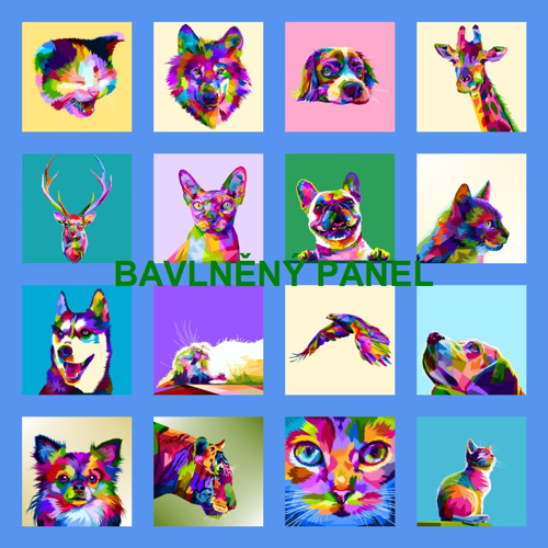 Bavlněný panel /i na pexeso/ 35 x 35 cm