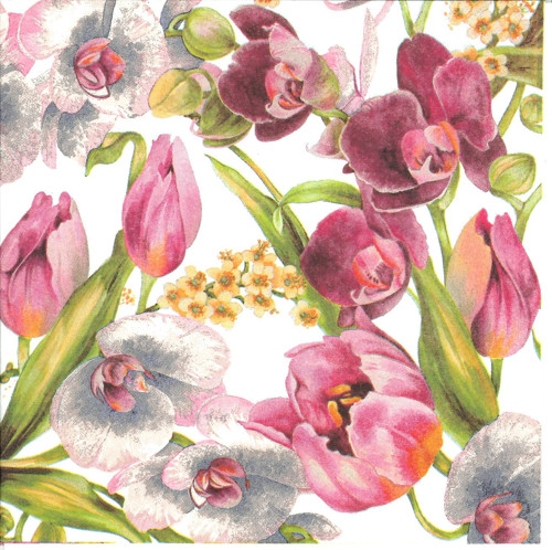 Ubrousek - tulipány a orchideje