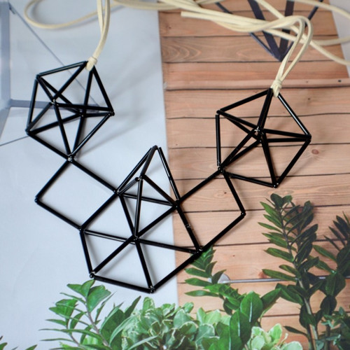 Trendy náhrdelník Glass geometric Zentangel