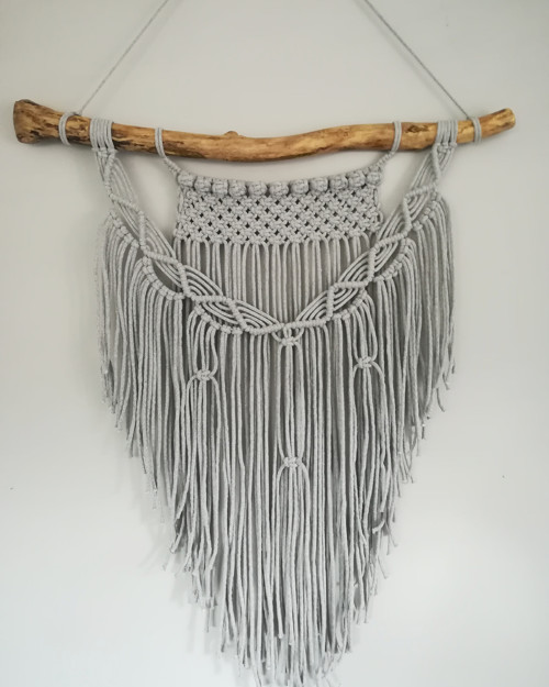 Macrame dekorace v šedé barvě — foto 1