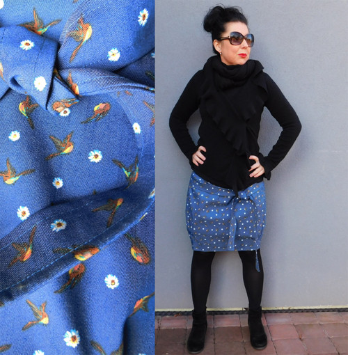 Sukně Ribbon - Yellow Swallows — foto 1