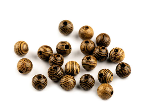 Dřevěné korálky ořech 6mm, 50ks
