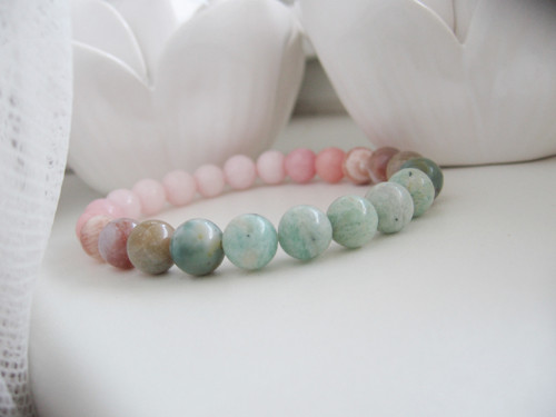 Shabby náramek • Jadeit • Sunstone • Amazonit — foto 1