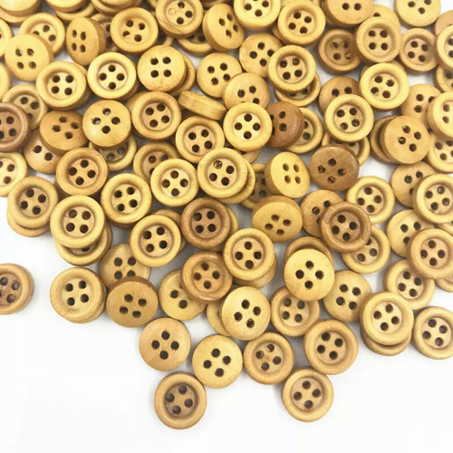 5 kusů dřevěných knoflíků, velikost 9 mm