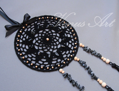 Lapač snů s Obsidiánem průměr 15 cm SLEVA 20% — foto 1