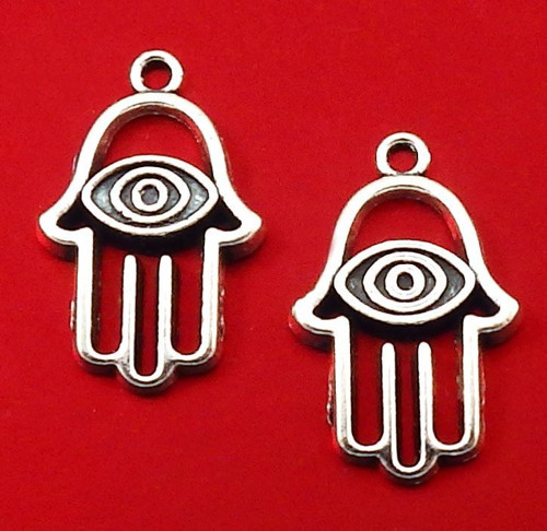 Starostříbrný přívěsek - ethno ruka, hamsa, 2 kusy
