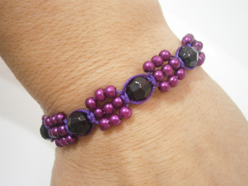 *Fialový elegantní Shamballa náramek*