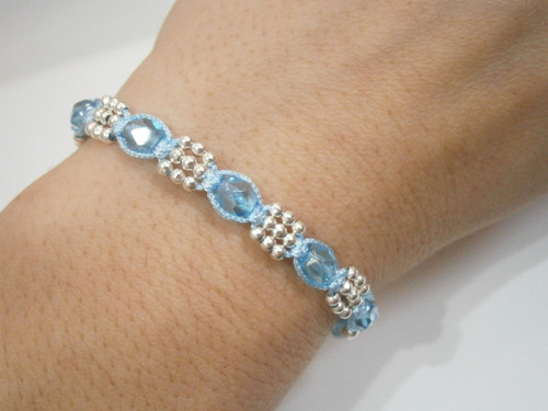 *Modrý elegantní Shamballa náramek*