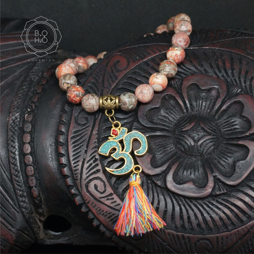 Boho náramok Jaspis ÓM — foto 1