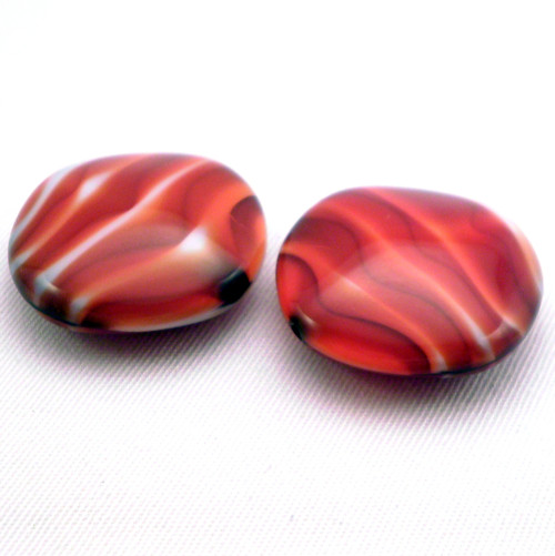 1ks Korálky Placka 24mm Red Jet Moonlight