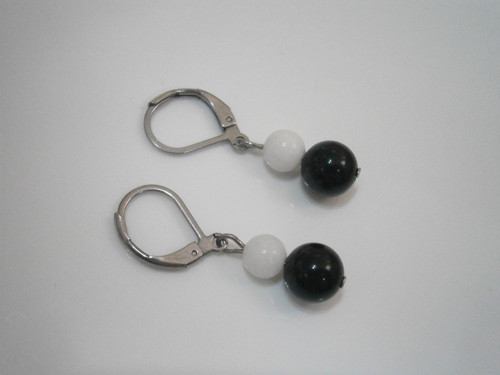 Náušnice *Onyx/Jadeit* (Nerezová ocel) — foto 1