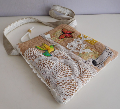 Patchwork a krajky - kabelka
