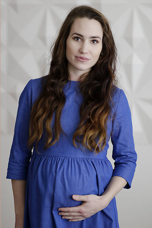 Riflové tehotenské šaty — foto 1
