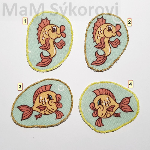 Nažehlovací záplata rybičky větší JEN č.1,3,4!