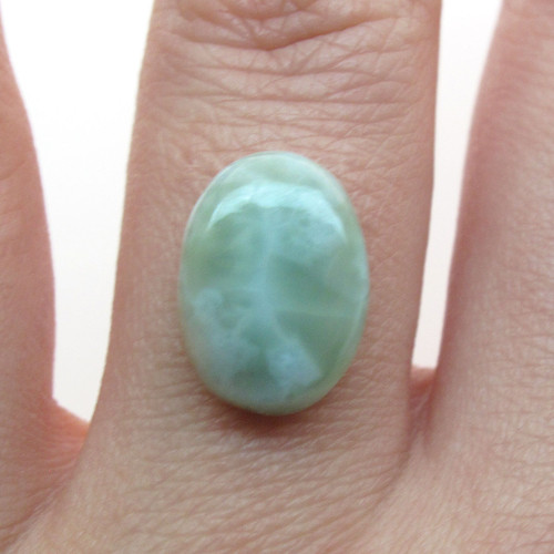 Kabošon larimar ovál 13,9mm REZERVACE — foto 1
