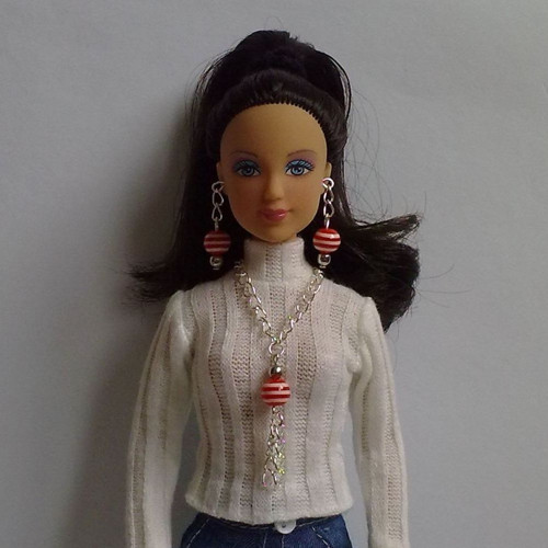 Šperky pro Barbie - náhrdelník, náušnice — foto 1