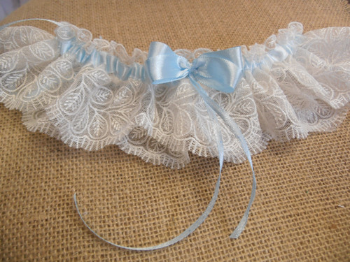 Krajkový podvazek ivory — foto 1