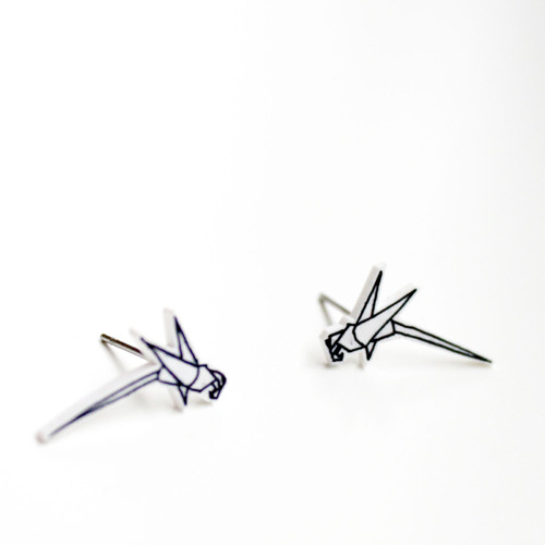 Náušnice: Origami papoušci