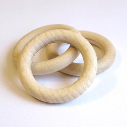 Dřevěné kroužky 48mm BUKOVé (cena 3ks) Naturál