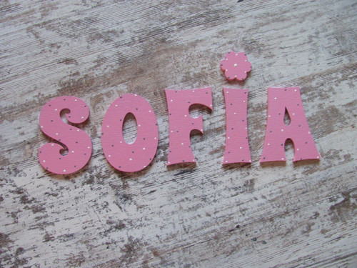 Dřevěná písmena SOFIA 10 cm — foto 1