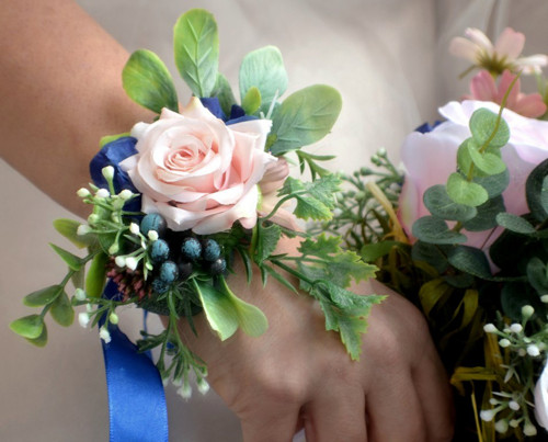 Náramek květinový Boho Blue