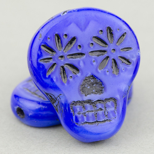 Mexická lebka/ Sugar Skull modrá-balení 10ks