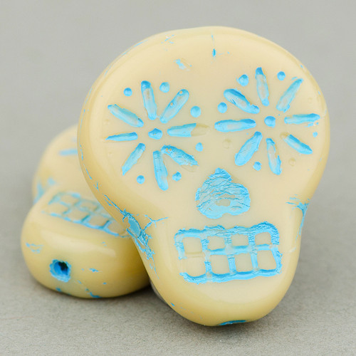 Mexická lebka/ Sugar Skull slonovinová-balení 10ks