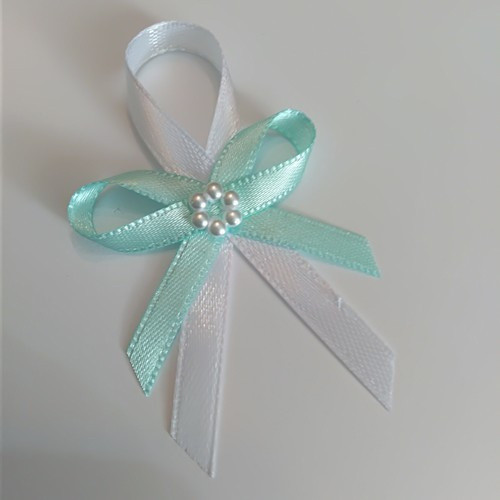 Vývazek mint blue- s květinkou