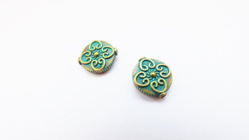 Korálky kovové patina 2 ks — foto 1