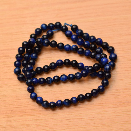 Tygří oko modré 4mm - 10 kusů