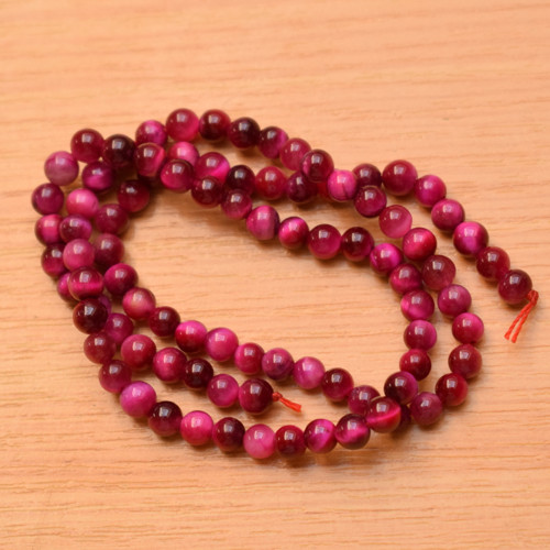Tygří oko magenta - 4mm