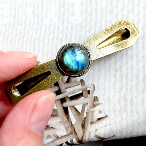 Vintage spona s labradoritem /2063