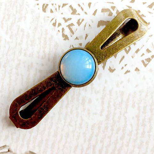 Vintage spona s opalitem /2063