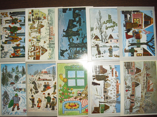 10x POHLEDNICE Vánoce, Josef LADA - kresba — foto 1