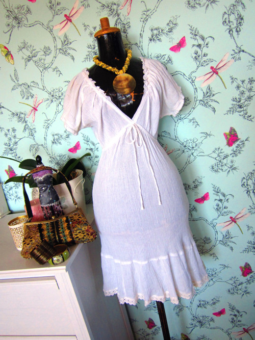Boho hippie bílé šaty — foto 1