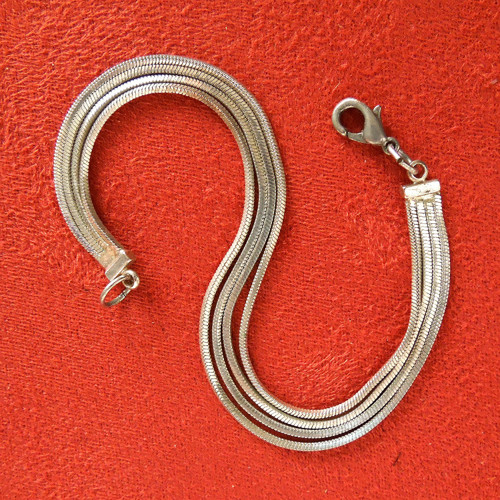 Náramek řetízkový 19 cm, stříbřený