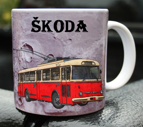 Hrneček hrnek s trolejbusem Škoda