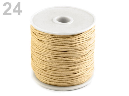 Šňůra bavlněná Ø1 mm voskovaná(1ks=30m)-béžová sv.