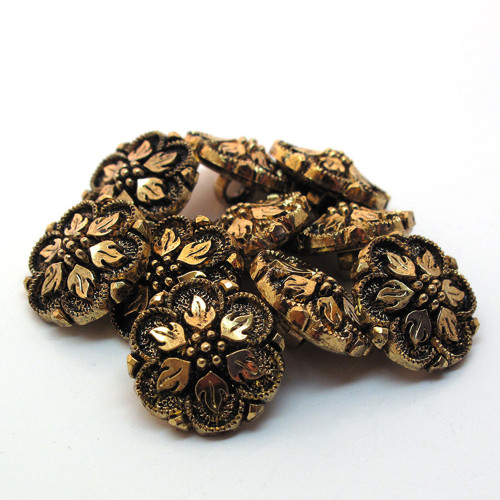 Knoflík zlatý plastový 16mm 1ks