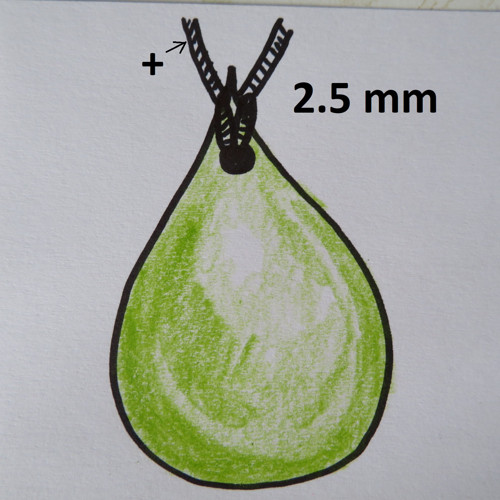 VRTÁNÍ kamene ze předu; průměrem 2.5 mm s kůží