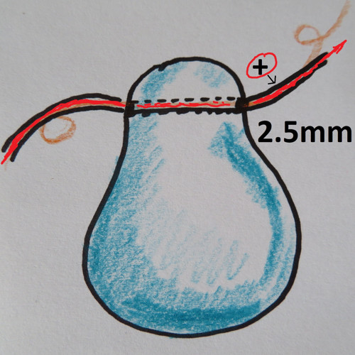 VRTÁNÍ z boku; průměrem 2.5 mm s kůží -ne kabošony
