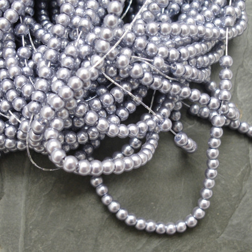 Voskované kuličky cca 3mm - šedomodré - 50 ks