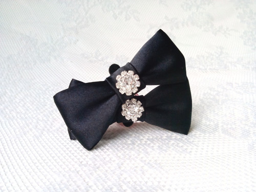 Mini wedding shoe clips (black)