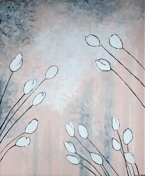 Růžová abstrakce iv - 30x25 cm