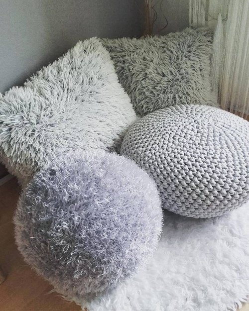 SILVER - háčkovaný PUF — foto 1