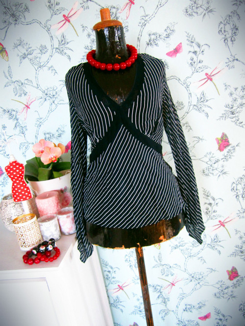 Halenka chic black&white stripes — foto 1