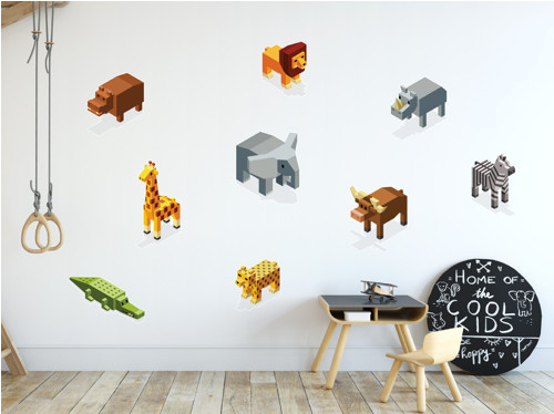Přemístitelné samolepky Africká zvířata 3D