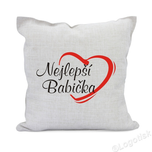 Polštář v lněném stylu Nejlepší babička,sestra,atd